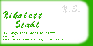 nikolett stahl business card